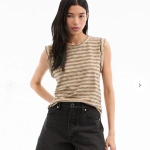 Veronica Beard Dree Striped Muscle Tee